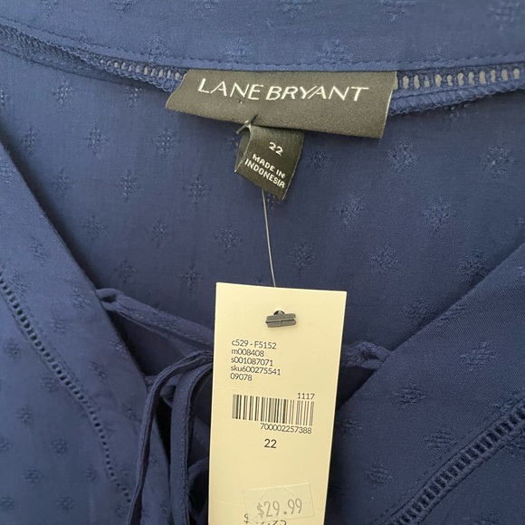 NWT LANE BRYANT BOHO PEASANT TOP. LONG SLEEVE FLORAL EMBROIDERY ACCENTS BLOUSE. - Picture 7 of 16